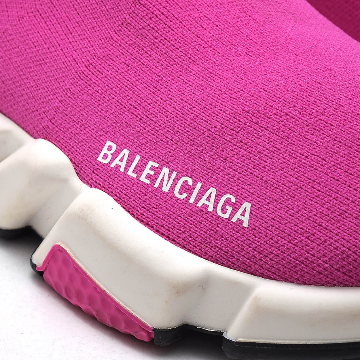 Balenciaga - Pink Knit Fabric Speed Sneakers